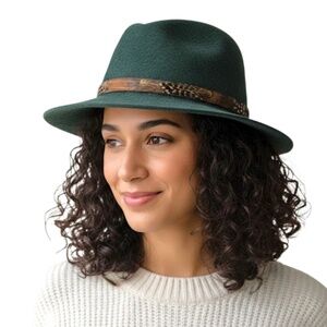 Vtg 60s 70 Magill Canada Lee Royal Green Genuine Fur Felt Beaver Finish Fedora